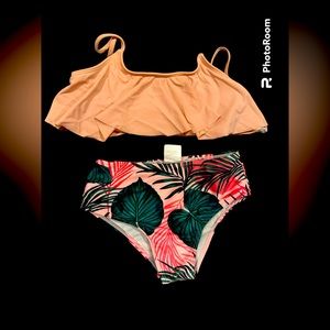 Pat Pat Mommy and me swimsuit girls size 7-8 pink Hawaiian style bikini